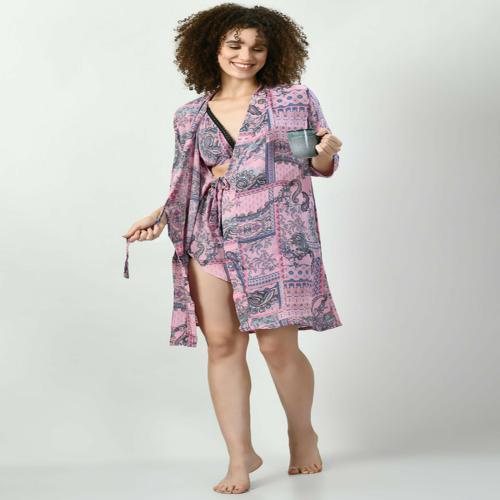 Legit Affair Pink Polyester Nighty & Night Gowns Pack of 1