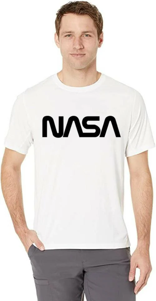 Estaban Men White Nasa Black 29 Printed Cotton Blend T-Shirt (S)
