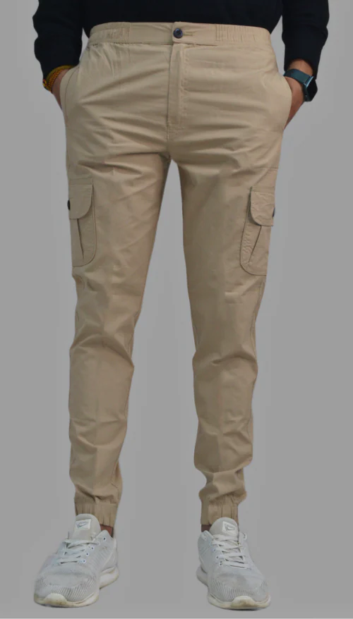 STCCLASSIC Regular Fit Cotton Cargo Jogger Pant for Men. Design for Casual and Sporty Looks. (Beige), Solid Skinny FiT | jogger pant trendy casual pant Stylish cargo pant