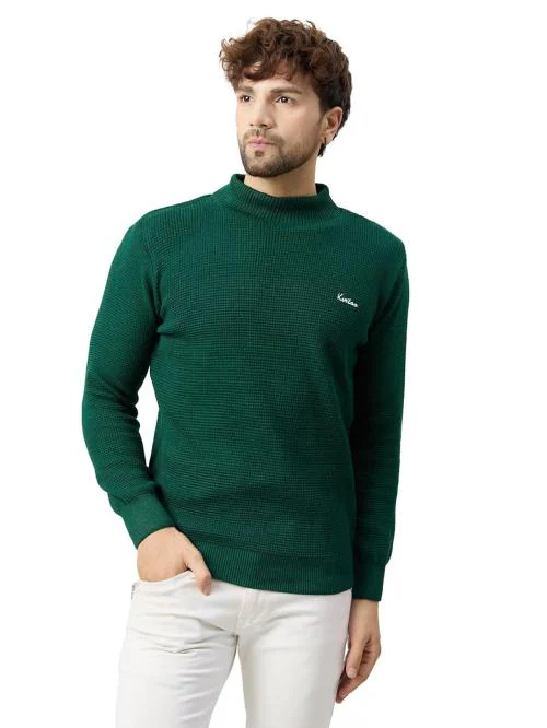 Kvetoo Men High Neck Full Sleeve Winter Woolen Sweater