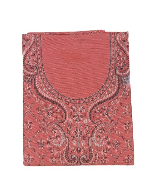 SAAKSHAAT Women's Unstitched Printed Winter Woollen Pashmina Salwar Suit Dress Material with Shawl - (Free Size) - Peach-2