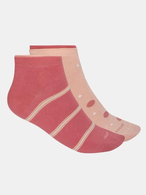 Jockey 7480 Women's Brown Printed Cotton Blend Pack of 2 Socks