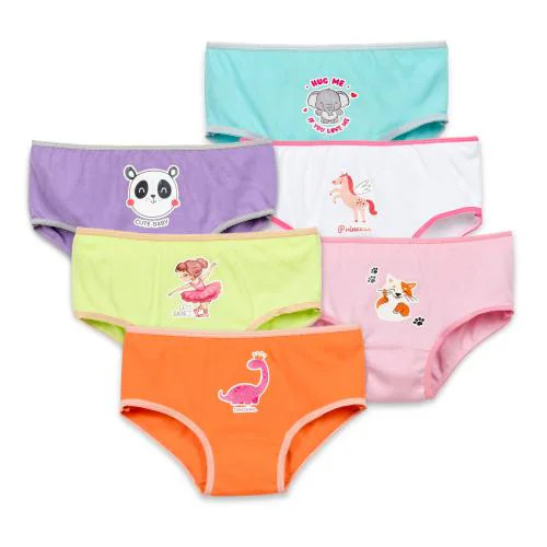 Tenor Kids Girls Cotton Panties Multicolor Combo Of 6 9-10 Years