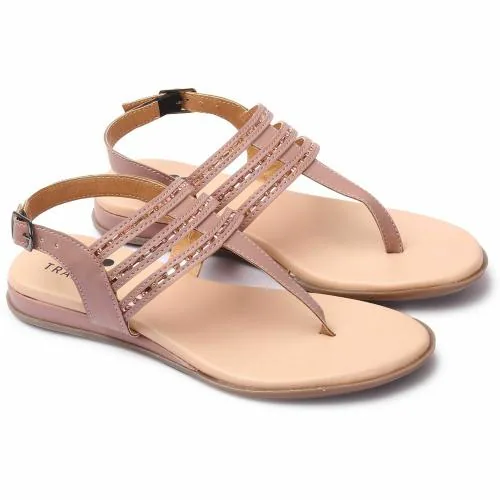 Trase Pink Flat Open Toe Sandal for Women