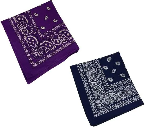 De-Ultimate Men Dark Blue, Purple Printed Handkerchief (Pack of 2)