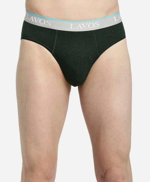 Lavos Men Trekking Green Bamboo Cotton and Lycra Brief