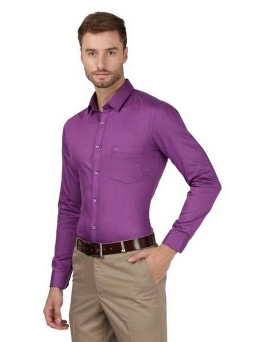 Otto Purple Plain Shirt Relax Fit Oliver_3 Size 44