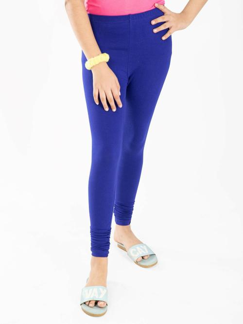 Indian Flower Girls Blue Solid Legging