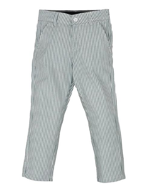 YOUMAA-Boys-Chinos Trousers-Self Stripes -Full Regular Length-Fixed Waist -Elasticated Adjustable Option-Pocket - in 100% Cotton