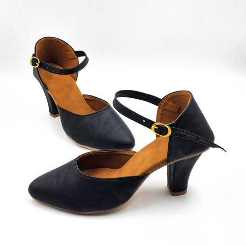 Shoebration Black Cone Heel Shoe For Women