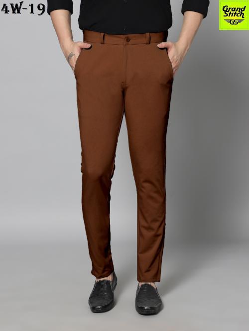 Buy GS GRAND STITCH Mens Lycra 4 way Stretch Trouser Pant Online at
