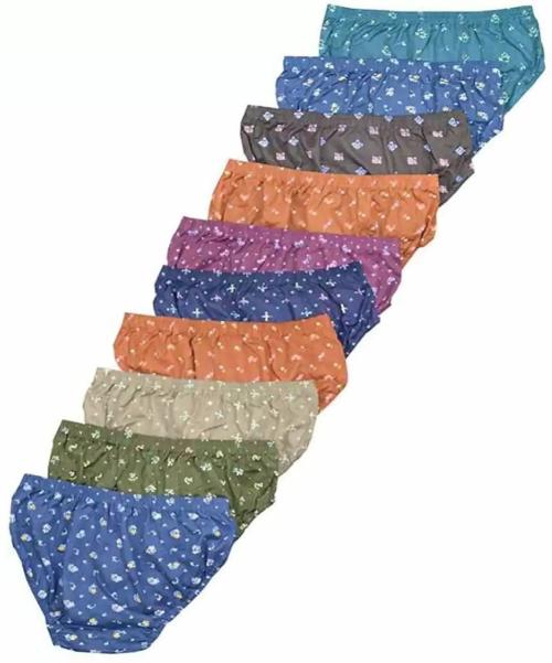 Cavenders Multicolor Printed Cotton Blend Pack of 10 Womens Hipster Panties