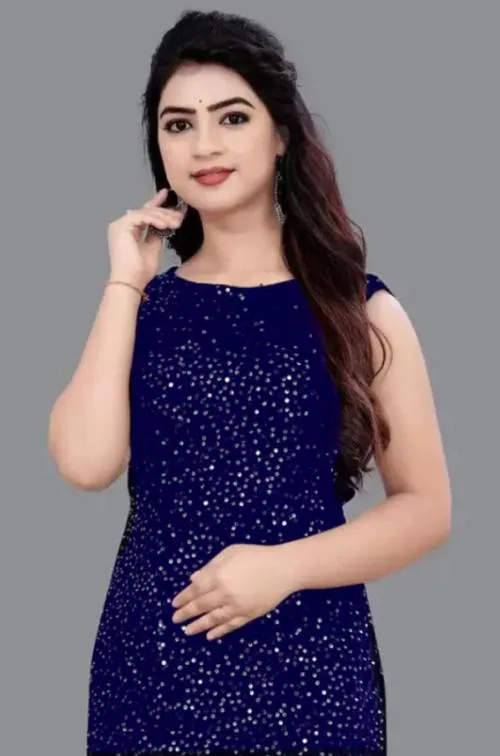 Vidya Fashion Mart Women's Fit & Flare Knee Length Midi Western Dress for Women Strap Shoulder Sleeveless Beautiful Printed