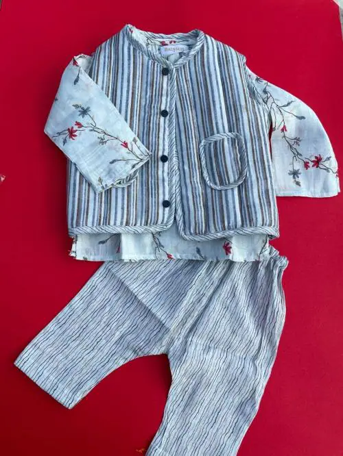 Babylion 100% Pure Cotton Ethnic Wear Kurta Pyjama Dress For Kids/Baby Boys (Full Sleeves)