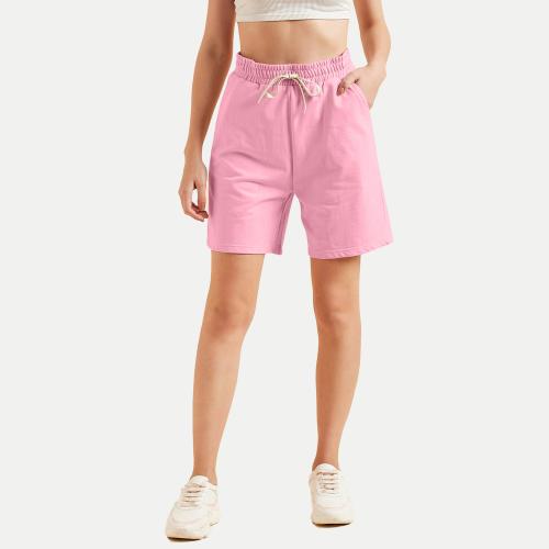 Rad Prix Womens Pink Solid Shorts