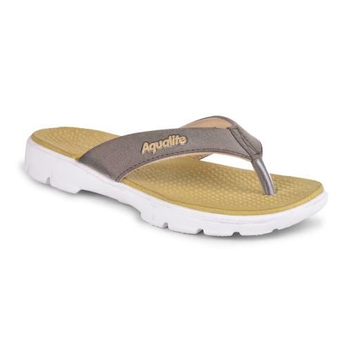 Aqualite Mens Black, Grey Slippers