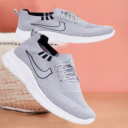 CLYMB Men's ATOM Grey Flynet Walking/Outdoor/Gym & Traning/Running Sports Shoes