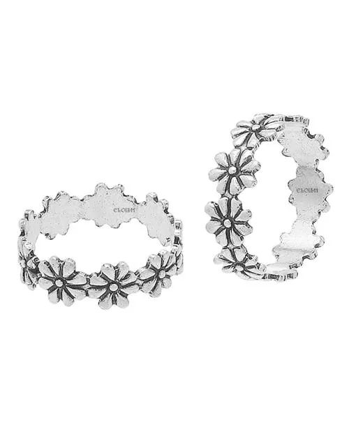 Buy Eloish Sterling Silver Pair of Beautiful Flower Toe Rings Pair. Toe