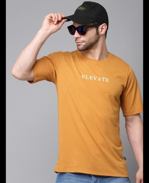Rigo Men Light Brown Oversized T-shirt
