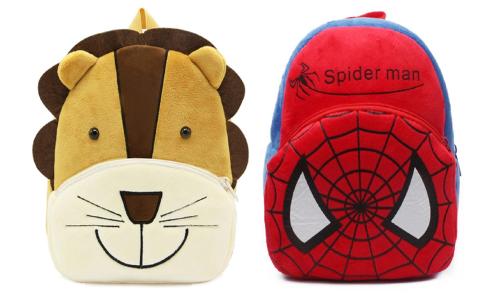 Kiddiewink Soft Plush Cartoon School Backpack Bag For Kids (2 to 6 Years) Pack of 2