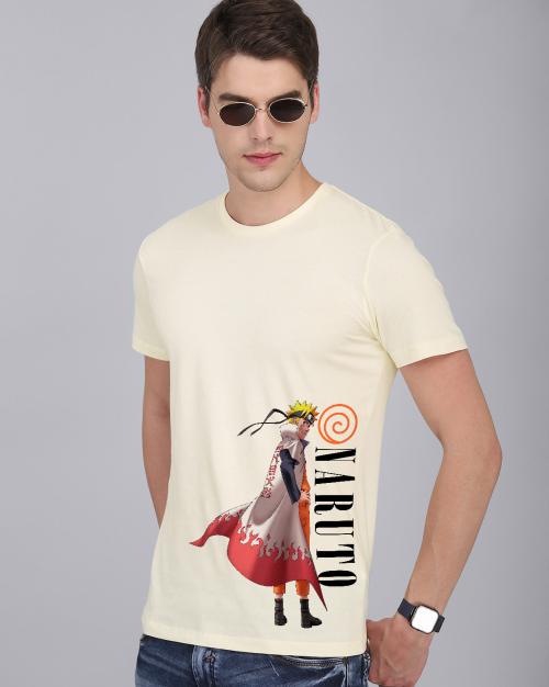 Young Men Naruto Printed White Tshirt