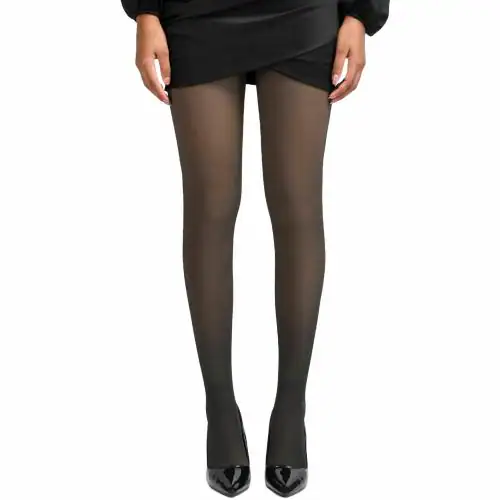 N2S NEXT2SKIN Women Winter Dual-Tone Fleece Pantyhose Stockings(Black, One Size)