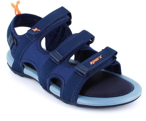 Sparx Men SS-526 Navy Blue Neon Orange Floater Sandals