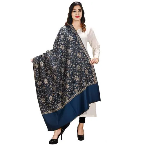KASHMIRI QUEEN NAVY BLUE JAAL SHAWL