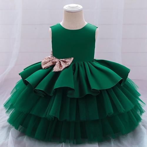 CHILDBIRD KIDS COUTURE Girls Green Net Kids Party Dress