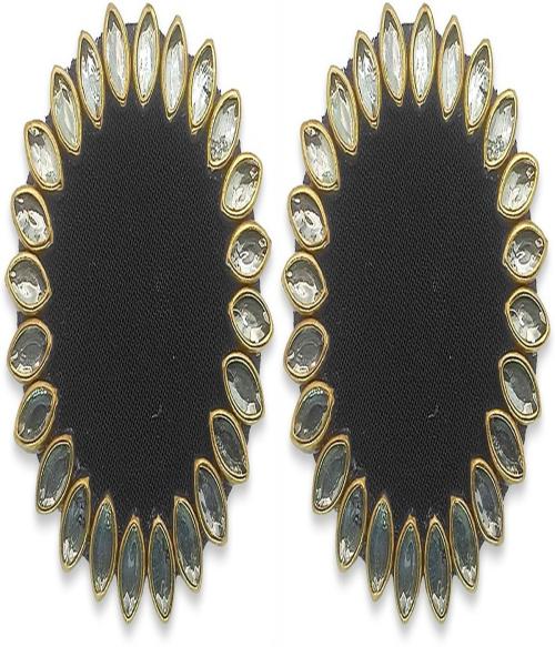 HOPMEE Handmade Kundan Jhumka Earrings Fabric Stud Earring