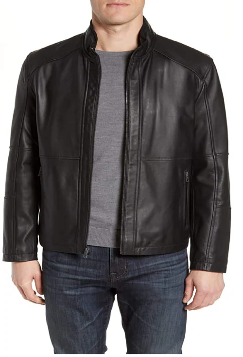 PRIME LEATHER STUDIO Men Solid Leather Jacket (Size S)