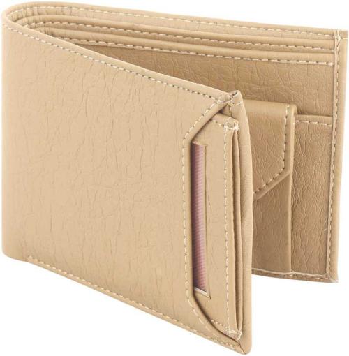 Sagiron msa Men Biege Artificial Leather Wallet with Detachable Card Holder (8 Card Slots)