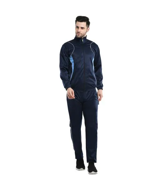 IndiWeaves Men Solid Stylish Polyester Zipper Tracksuits for Winter [Pack of 1] Navy