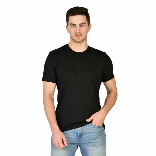 APOLOGUE Half Sleeve Casual Cotton Lycra Tshirt For Men | Solid Black Colour Tshirt | Size S - 36