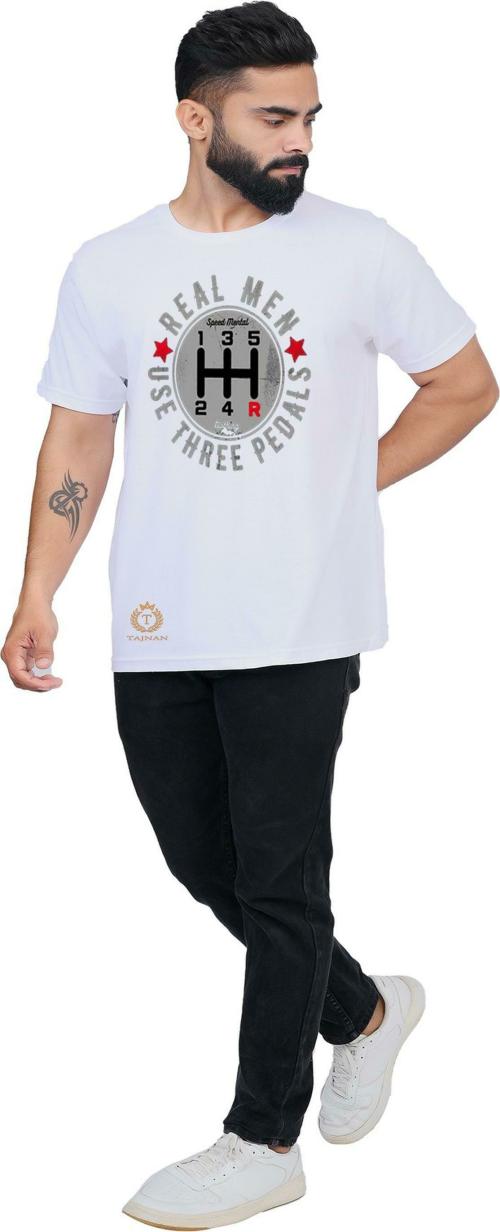 TAJNAN Men Pink Printed Poly Cotton T-Shirt