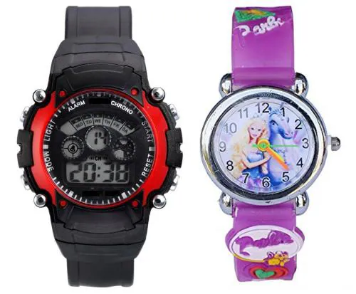 Zest4Kids Purple Dial Strap Barbie Analog Watch And Seven Colors Red For Kids