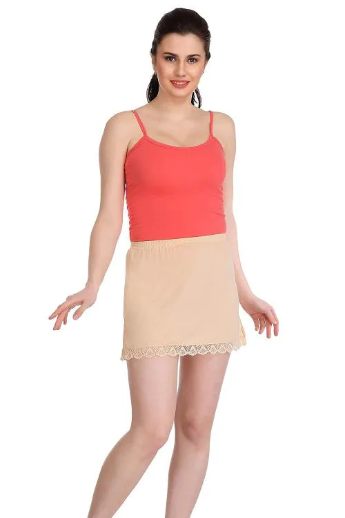 SPLASH Women Beige Half Skirt Slip L_Beige