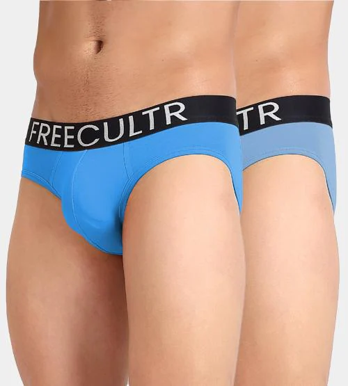 Freecultr Men's Organic Cotton Underwear, Ultrasoft Waistband, Premium Snug-Fit Briefs - Pack of 2