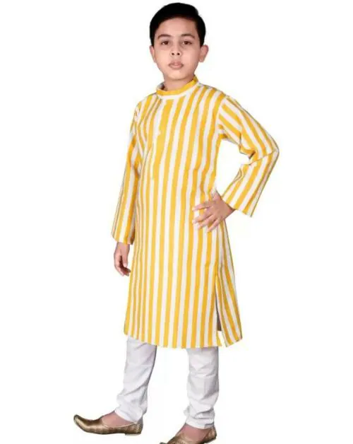 DigiMart Boys Festive & Party Kurta and Churidar Set  (Yellow Pack of 1)