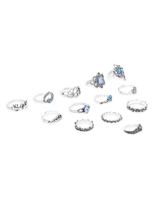 Jewels Galaxy Fascinating Floral Designs Vintage Brilliant Rings For Women/Girls (Mixed Sizes)