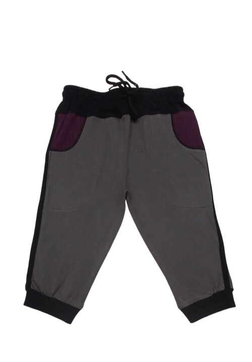DQUEEN 100% Cotton 3/4th for Boys Regular fit Boys Capri (Grey)