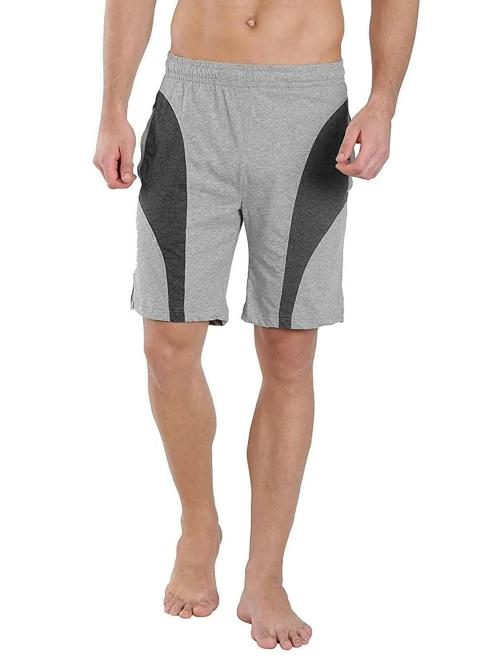 Oora Men Light Grey Cotton Sports Shorts JioMart