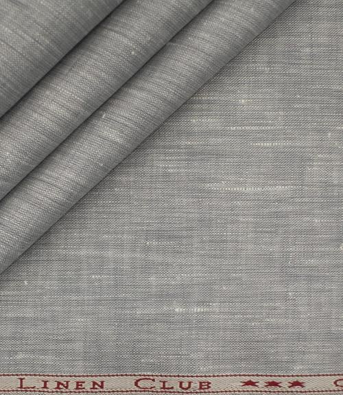 Linen Club Men Grey Linen unstitched Kurta Fabric ( 2 m)