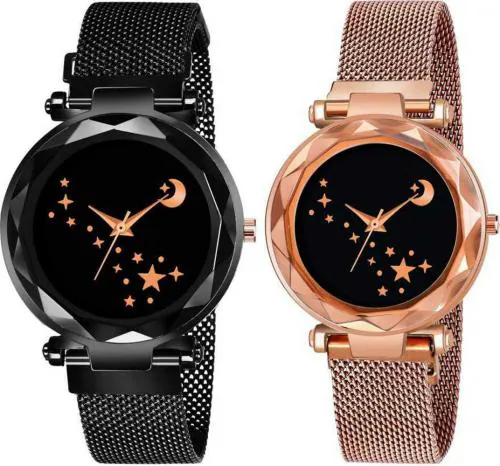 DAINTY Black Dial Multi-color Strap Analog Watch For Women