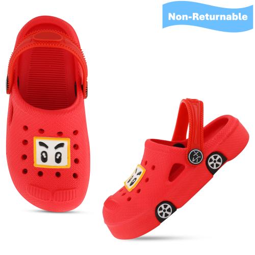 SMARTOTS Kids Dailwear Stylish & Trendy Red Low-top Breathable Slip-Resistant Lightweight EVA Clogs for 1 to 5.5 Years Boys/Girls/Toddler