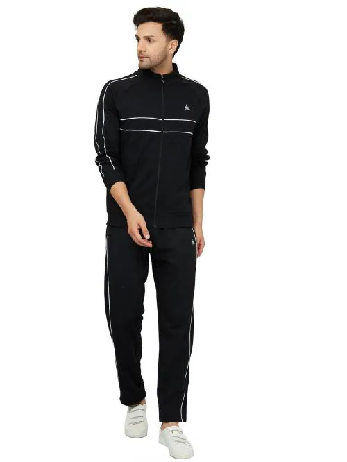 YHA Men Winter Track Suit Cotton Fleece High Neck Black