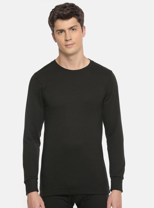 Macroman M Series Men Black Solid Cotton Pack of 1 Thermal Tops