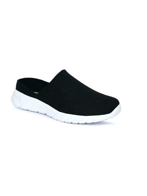 Aadi Men's Black Mesh Outdoor Ethnic Mules