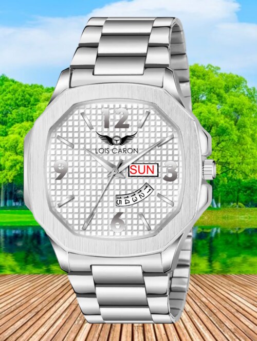 LOIS CARON LCS-8314 Trending Day & Date OTUS Series Square Dial for Boys with Quartz Mechanism Analog Watch - For Men