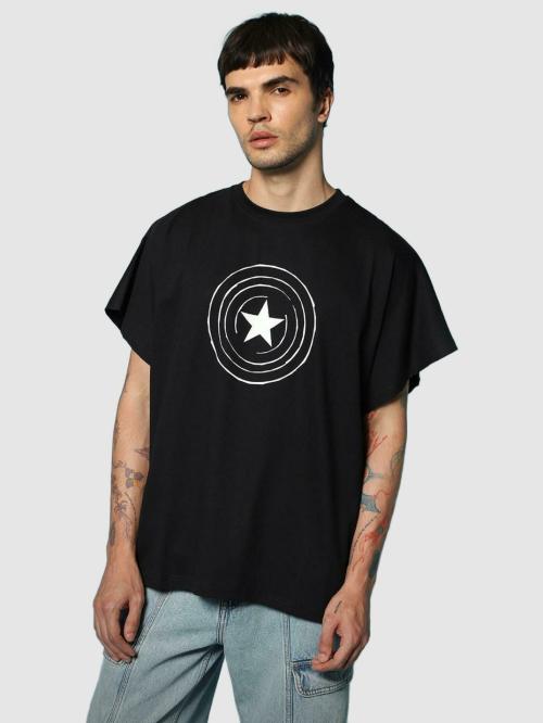 Official Marvel Merchandise Bewakoof Men's Graphic Black Sleeveless Round Neck Loose Fit Vest